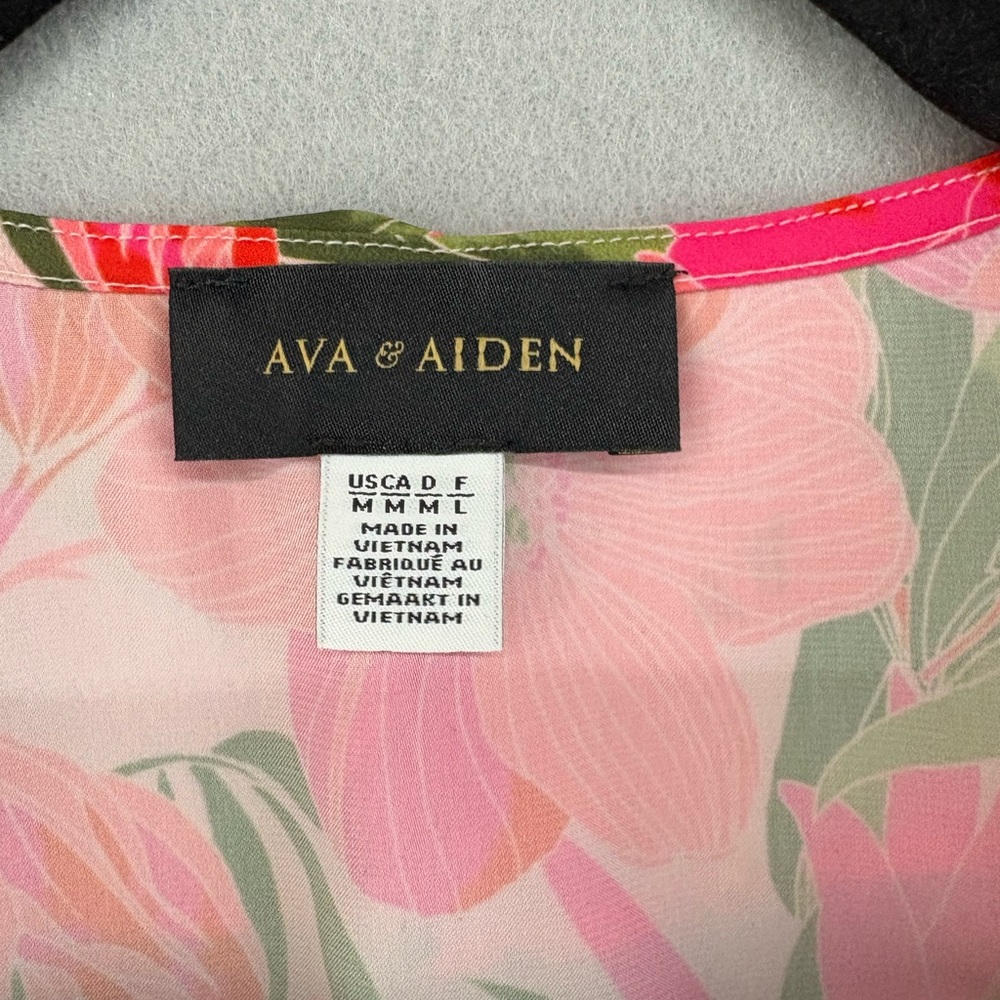 Ava & Aiden Floral Wrap Ruffle Collar Blouse
Pink Medium Vibrant - Picture 7 of 12